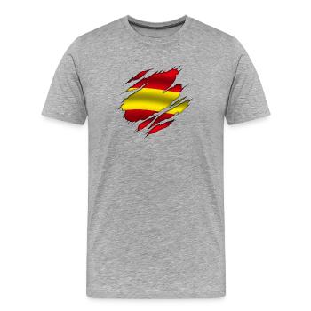 Spanien - Spanien - Spanien - Zerrissenes Design - Männer Premium Bio T-Shirt - Grau meliert - Vorne - Damien (186cm)