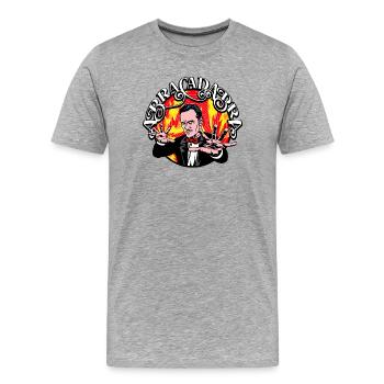 AbraCadabra Illusionniste Rétro - T-shirt bio Premium Homme - gris chiné - Devant - Damien (186cm)
