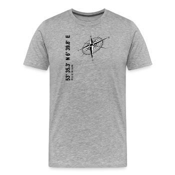 Borkum - Männer Premium Bio T-Shirt - Grau meliert - Vorne - Damien (186cm)