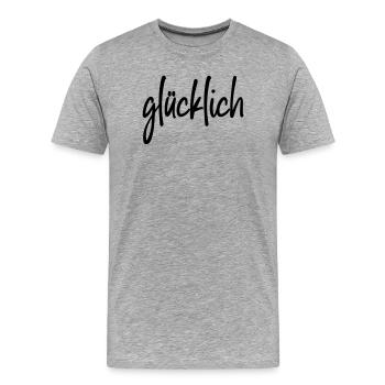 glücklich - Männer Premium Bio T-Shirt - Grau meliert - Vorne - Damien (186cm)