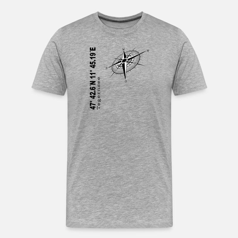 Tegernsee - Männer Premium Bio T-Shirt - Grau meliert