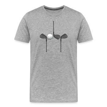 Golfschläger Golfspieler - Männer Premium Bio T-Shirt - Grau meliert - Vorne - Damien (186cm)