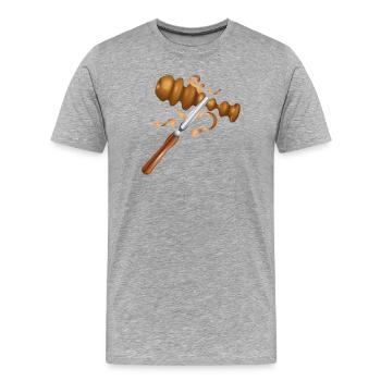 Outil de tourneur pour le professionnel et le passe-temps Drechsler - T-shirt bio Premium Homme - gris chiné - Devant - Damien (186cm)