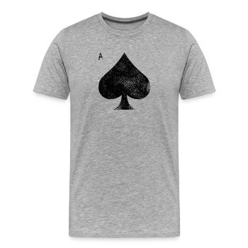 Ace of spades card to play poker casino - Men's Premium Organic T-Shirt - heather grey - Front - Damien (186cm)