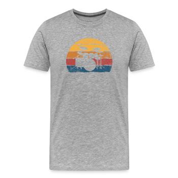 Schlagzeug Schlagzeuger - Männer Premium Bio T-Shirt - Grau meliert - Vorne - Damien (186cm)