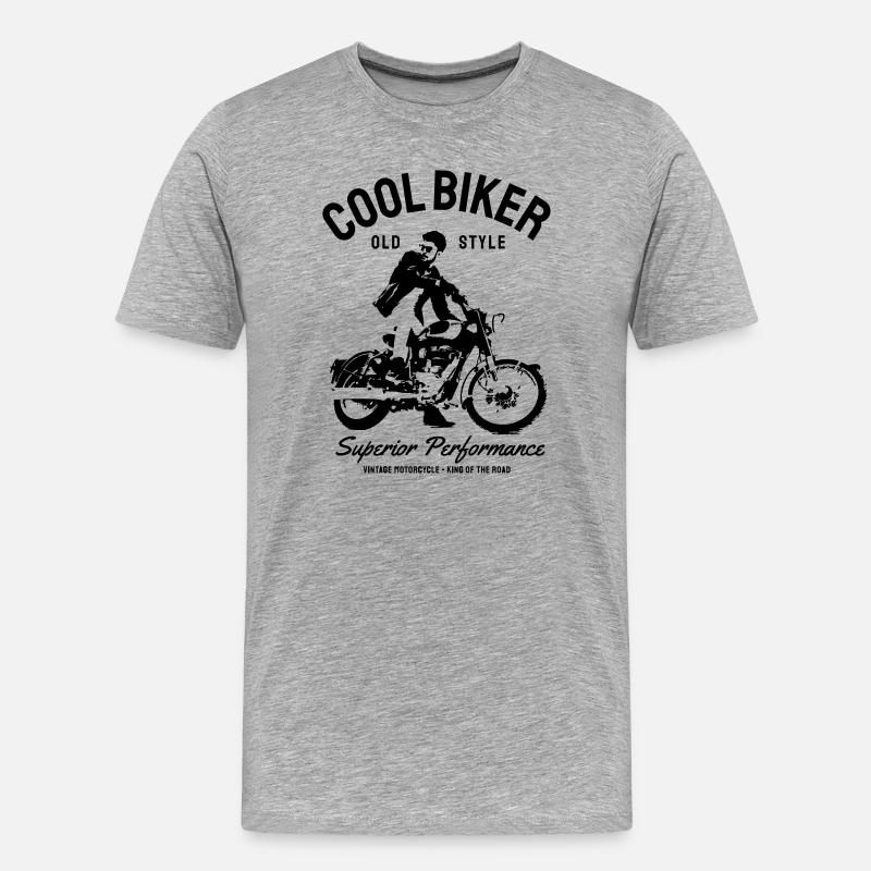 Biker Motorrad Design - Männer Premium Bio T-Shirt - Grau meliert
