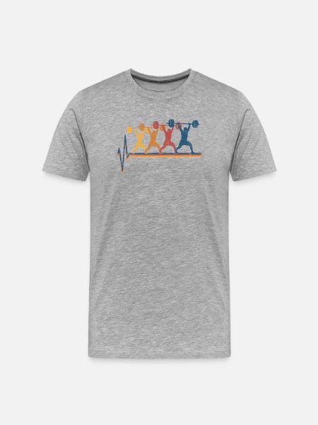 Gewichtheben Gewichtheber - Männer Premium Bio T-Shirt - Grau meliert