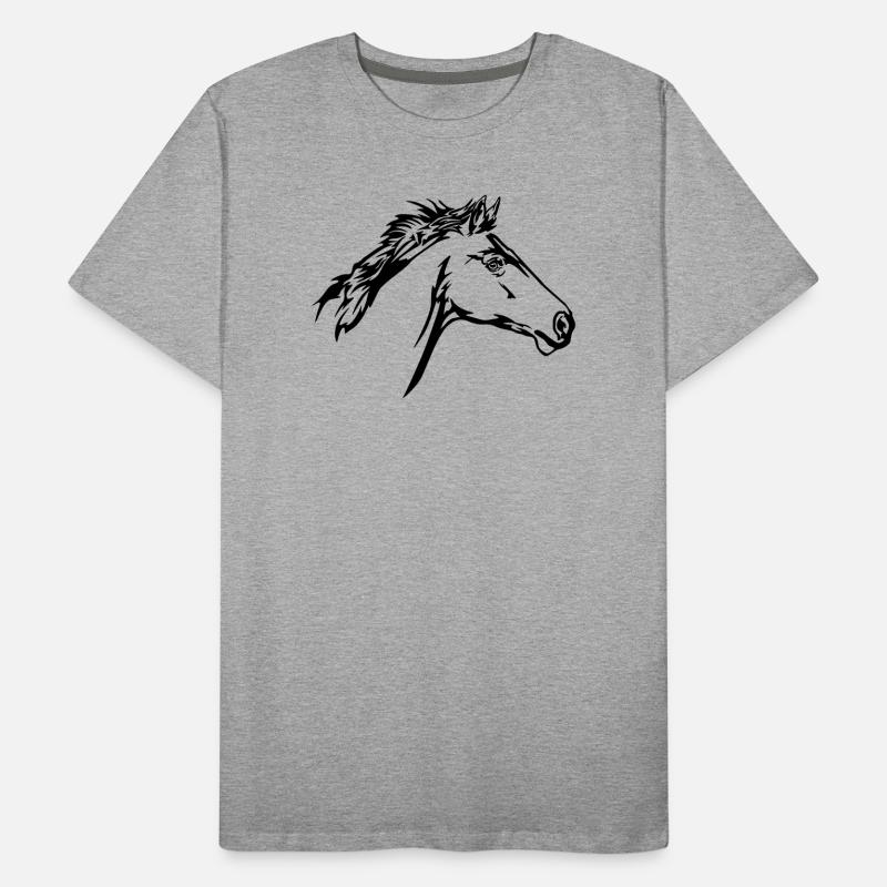 Tête de cheval en course T-shirt bio Premium Homme