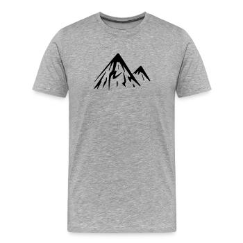 Montagnes de montagne - T-shirt bio Premium Homme - gris chiné - Devant - Damien (186cm)