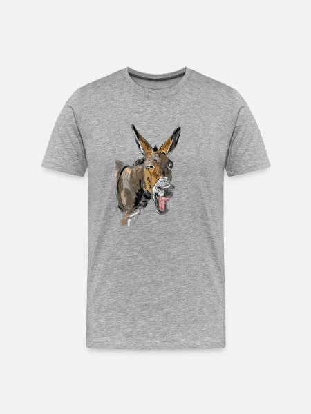 Esel Donkey Âne - T-shirt bio Premium Homme - gris chiné