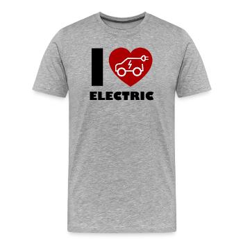 E-car, climate change and hybrid - Men's Premium Organic T-Shirt - heather grey - Front - Damien (186cm)