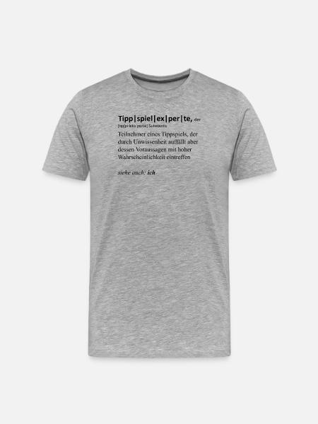 Tippspielexperte, der - Männer Premium Bio T-Shirt - Grau meliert