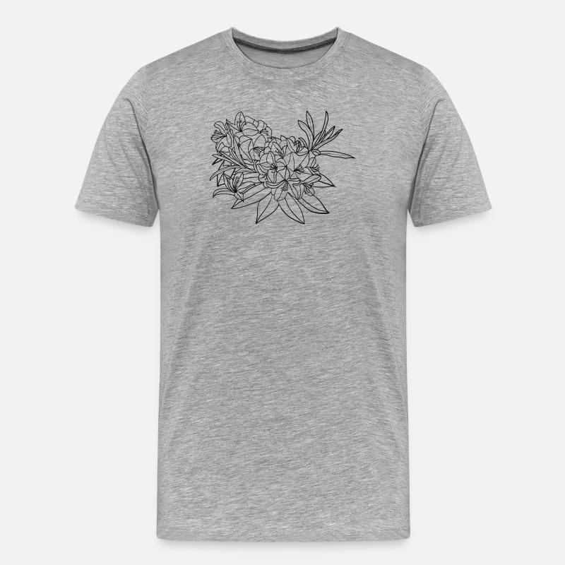 Rhododendron | Blüte | Natur | Geschenkidee - Männer Premium Bio T-Shirt - Grau meliert
