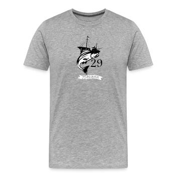 Ende des 20. - Männer Premium Bio T-Shirt - Grau meliert - Vorne - Damien (186cm)