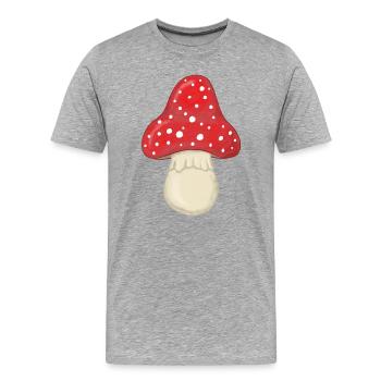 Fliegenpilz - Männer Premium Bio T-Shirt - Grau meliert - Vorne - Damien (186cm)