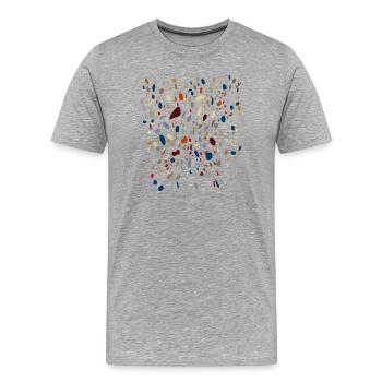 Points motifs - mosaïque organique - T-shirt bio Premium Homme - gris chiné - Devant - Damien (186cm)