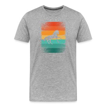 Horse - Men's Premium Organic T-Shirt - heather grey - Front - Damien (186cm)
