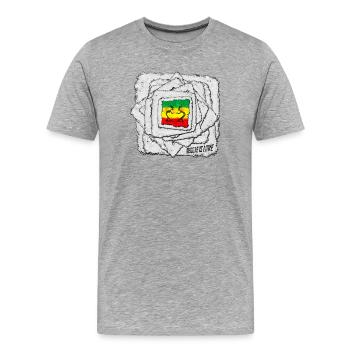 Reggae Love Schattenmotiv - Männer Premium Bio T-Shirt - Grau meliert - Vorne - Damien (186cm)
