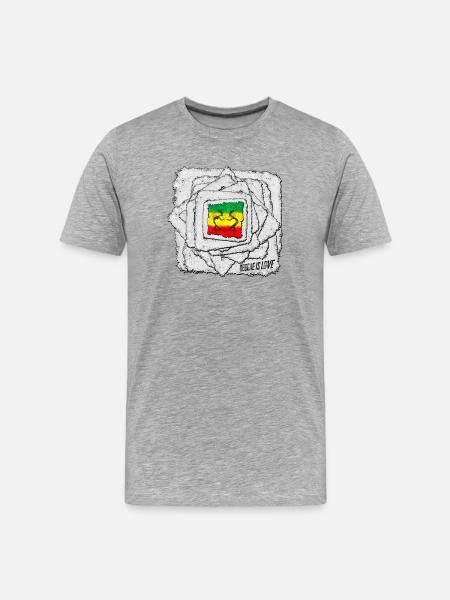 Reggae Love Shadow Motif - Men's Premium Organic T-Shirt - heather grey