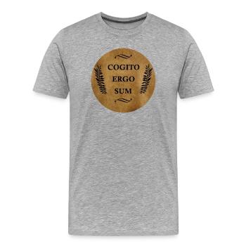 Cogito Ergo Sum - Men's Premium Organic T-Shirt - heather grey - Front - Damien (186cm)