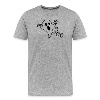 Halloween Geist - Männer Premium Bio T-Shirt - Grau meliert - Vorne - Damien (186cm)