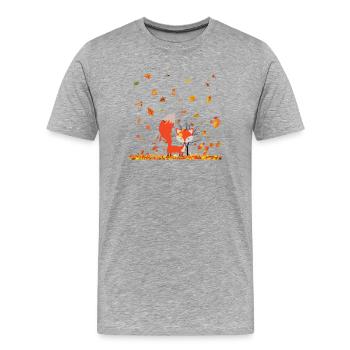 Autumn - Men's Premium Organic T-Shirt - heather grey - Front - Damien (186cm)