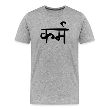 Karma sanskrit - Men's Premium Organic T-Shirt - heather grey - Front - Damien (186cm)