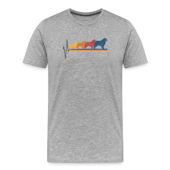 Australian Shepherd - Männer Premium Bio T-Shirt - Grau meliert - Vorne - Damien (186cm)