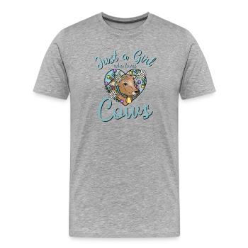 Cow Cows - Men's Premium Organic T-Shirt - heather grey - Front - Damien (186cm)