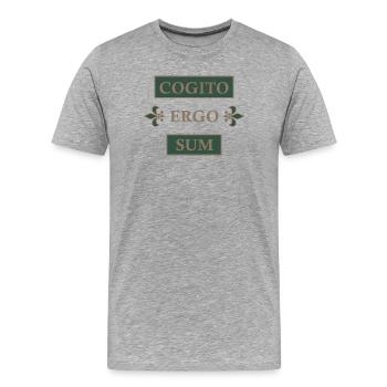 Cogito ergo sum - Men's Premium Organic T-Shirt - heather grey - Front - Damien (186cm)