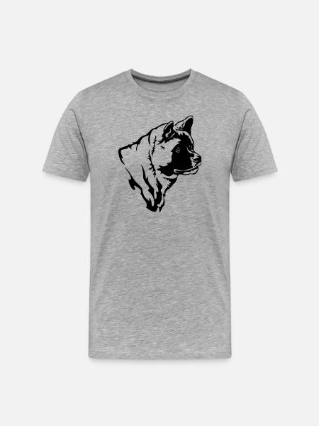 Amerikan Akita Head - Men's Premium Organic T-Shirt - heather grey