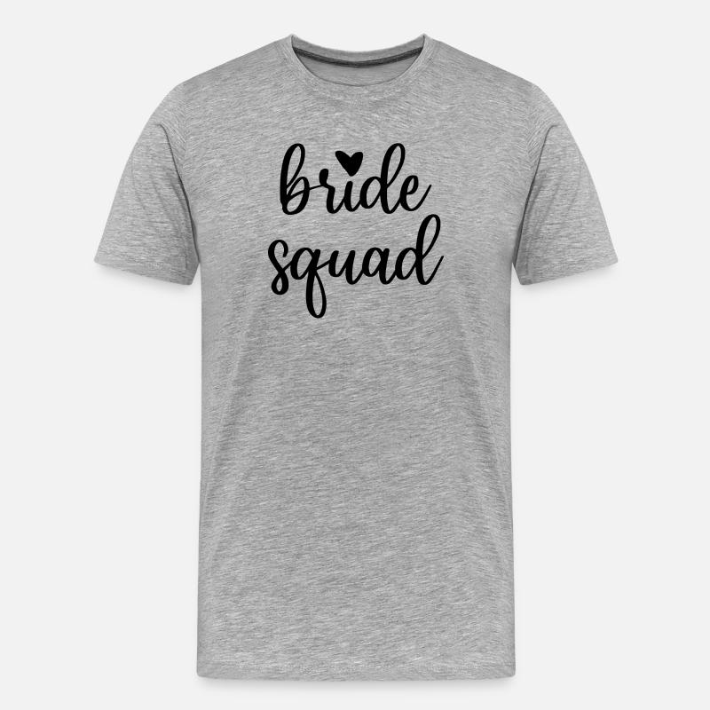 Bride Squad mit Herz JGA Junggesellin - Männer Premium Bio T-Shirt - Grau meliert