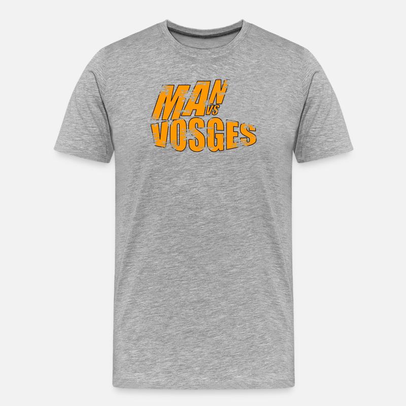 Mann vs Wilde Vogesen - Männer Premium Bio T-Shirt - Grau meliert