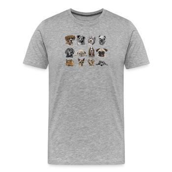Chiens - T-shirt bio Premium Homme - gris chiné - Devant - Damien (186cm)