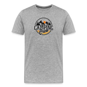 Camping Crew Zelt Abenteuer Camp Natur Camper Team - Männer Premium Bio T-Shirt - Grau meliert - Vorne - Damien (186cm)