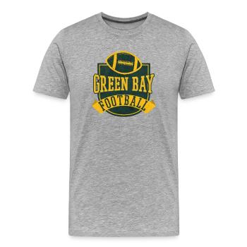 Green Bay Football Badge - Men's Premium Organic T-Shirt - heather grey - Front - Damien (186cm)