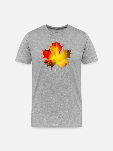 beautifully glowing autumn maple leaf - Men's Premium Organic T-Shirt - heather grey