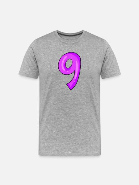 Number 9 - Men's Premium Organic T-Shirt - heather grey