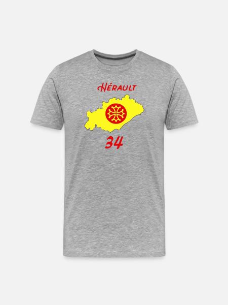 Hérault - T-shirt bio Premium Homme - gris chiné