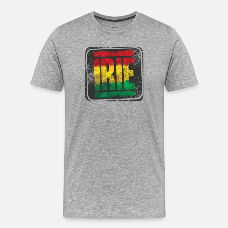 Authentic Rasta design with gradient - Men's Premium Organic T-Shirt - heather grey