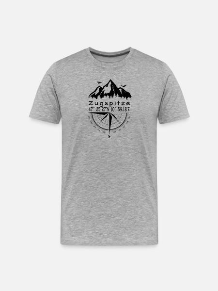 Zugspitze - Männer Premium Bio T-Shirt - Grau meliert