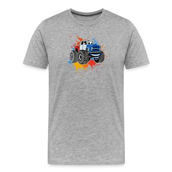 Monstertruck - Männer Premium Bio T-Shirt - Grau meliert - Vorne - Damien (186cm)