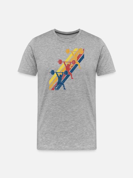 Gewichtheben Gewichtheber - Männer Premium Bio T-Shirt - Grau meliert