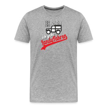 Landy Defender Super Geschenk papa - Männer Premium Bio T-Shirt - Grau meliert - Vorne - Damien (186cm)