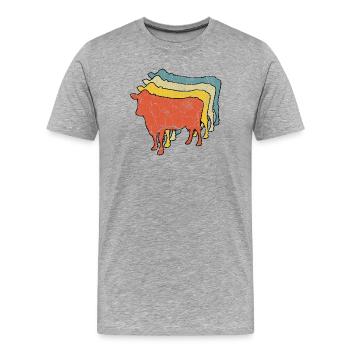 Vaches vaches - T-shirt bio Premium Homme - gris chiné - Devant - Damien (186cm)