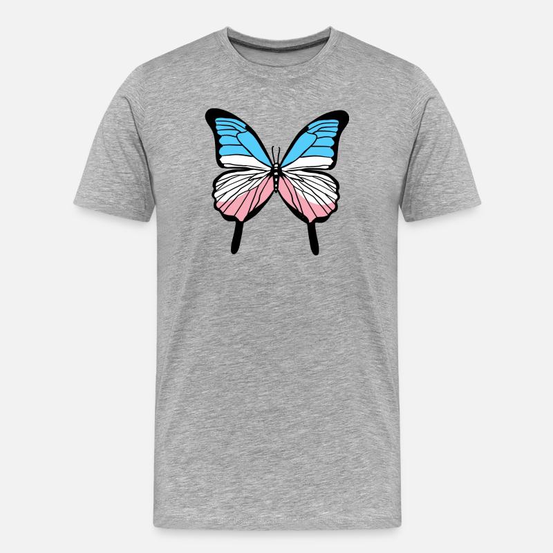 Trans Pride Schmetterling Transgender Pride - Männer Premium Bio T-Shirt - Grau meliert