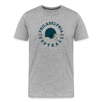 Football américain de Philadelphie - T-shirt bio Premium Homme - gris chiné - Devant - Damien (186cm)