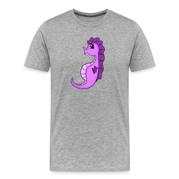 Hippocampe Hippocampe - T-shirt bio Premium Homme - gris chiné - Devant - Damien (186cm)