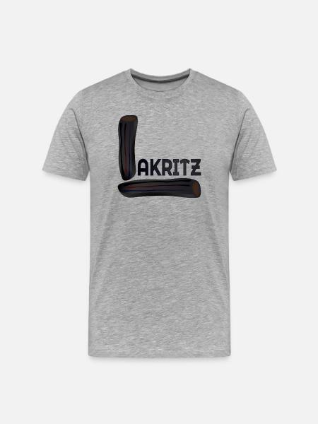 Lakritz Süßigkeiten - Männer Premium Bio T-Shirt - Grau meliert