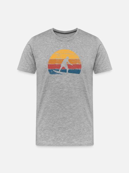 Surfer Surfen Surfboard - Männer Premium Bio T-Shirt - Grau meliert